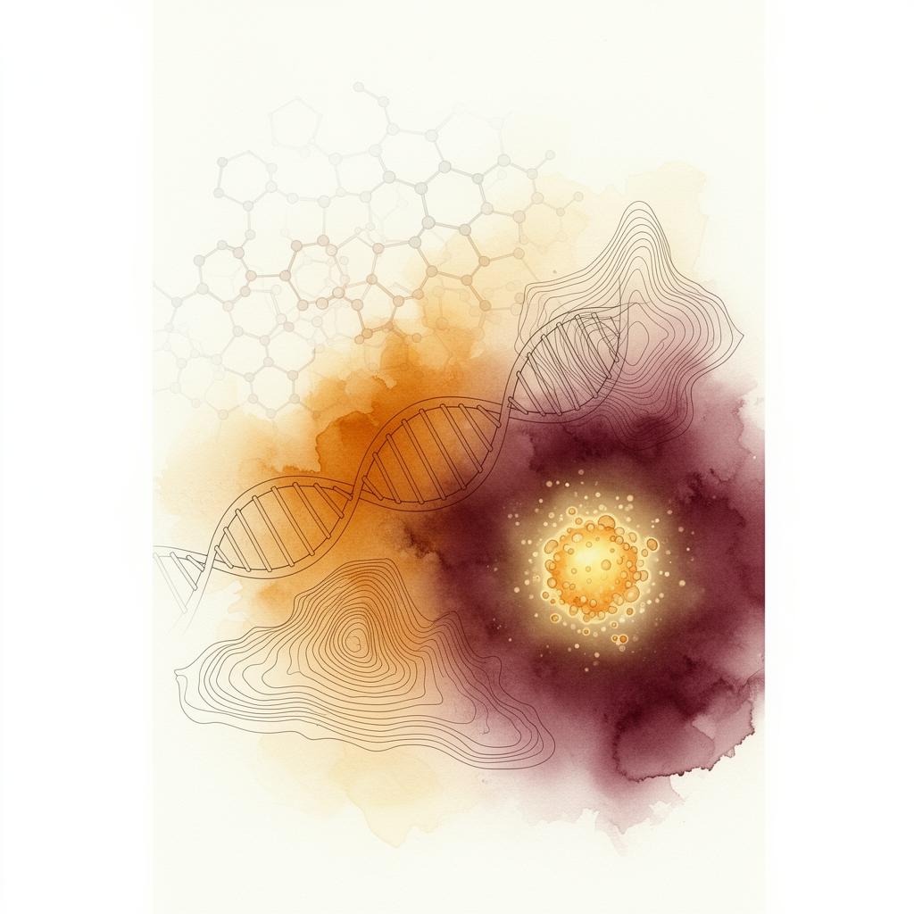 Abstract DNA illustration in autumn tones