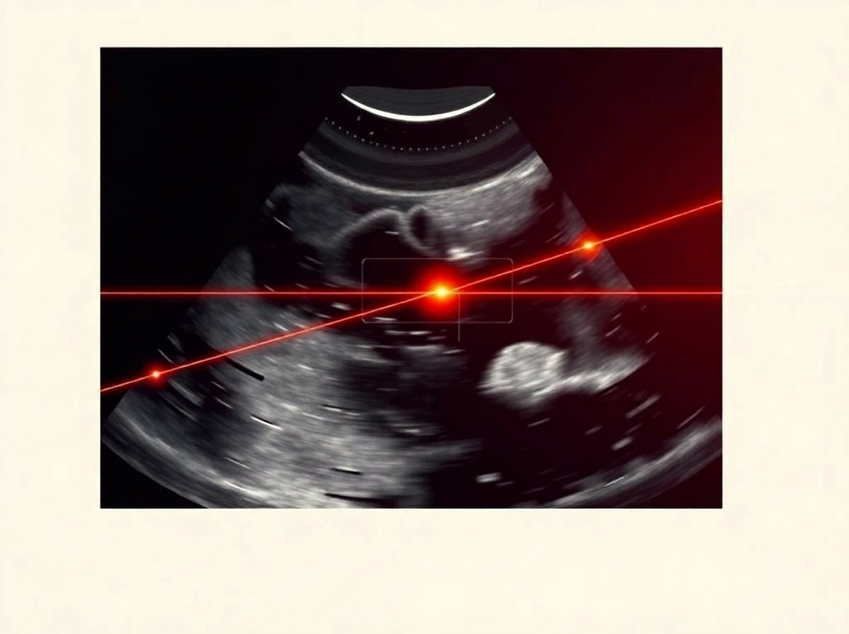 Abstract ultrasound texture with trajectory line